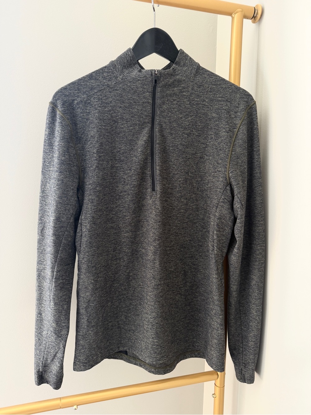 Lululemon Men's Green Jersey Quarter Zip Pullover Size Small